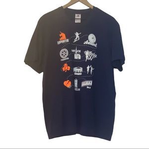 ADIDAS '2014 Boston Marathon' short sleeve navy tee shirt + size XL